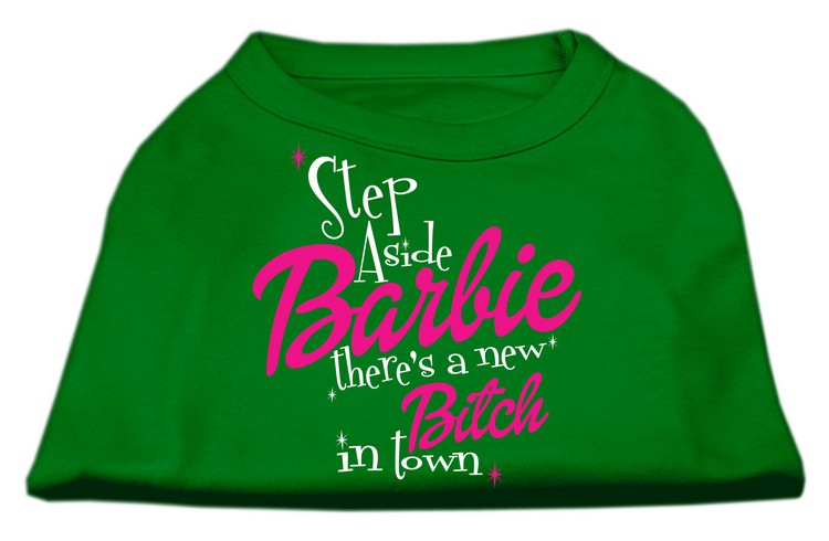 New Bitch in Town Screen Print Dog Shirt Green Med